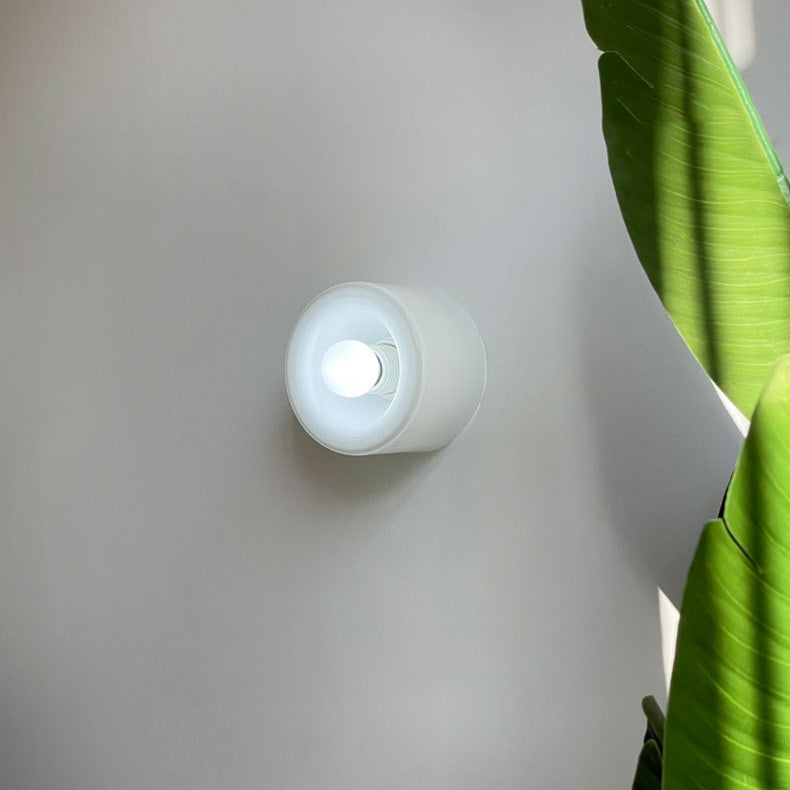 Moderne Mid-Century Runde Eisen Glas 1-Licht Wandleuchte Lampe für Wohnzimmer 