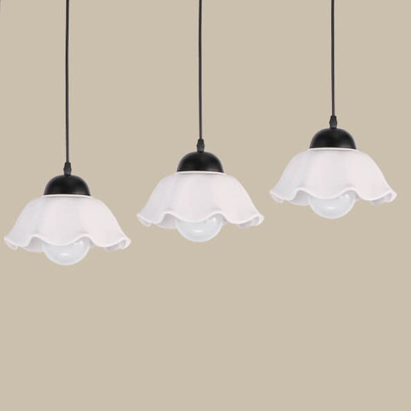Moderner minimalistischer floraler Eisen-Keramik 1/3-Licht-Insel-Licht-Kronleuchter 
