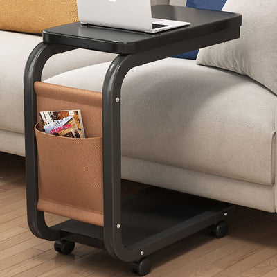 Table d'appoint carrée moderne minimaliste en panneau de densité avec 1 rangement pour salon 