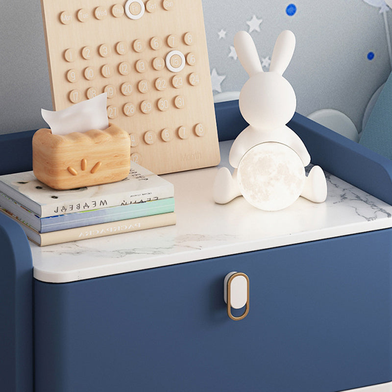 Table de chevet moderne de luxe rectangulaire en bois massif avec plateau en pierre et cuir microfibre à 2 tiroirs pour chambre 