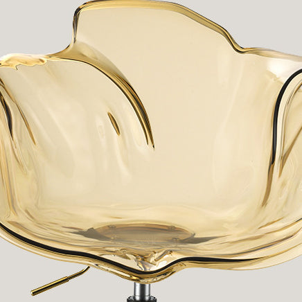 Chaise de salle à manger contemporaine créative en forme de pétale en PC, relevable, avec dossier et accoudoirs, pour salle à manger 