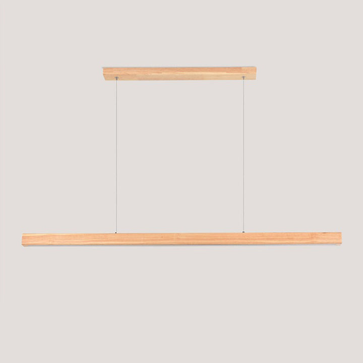 Zeitgenössische Nordic Gummi Holz Acryl Streifen LED Insel Licht Kronleuchter Für Esszimmer 