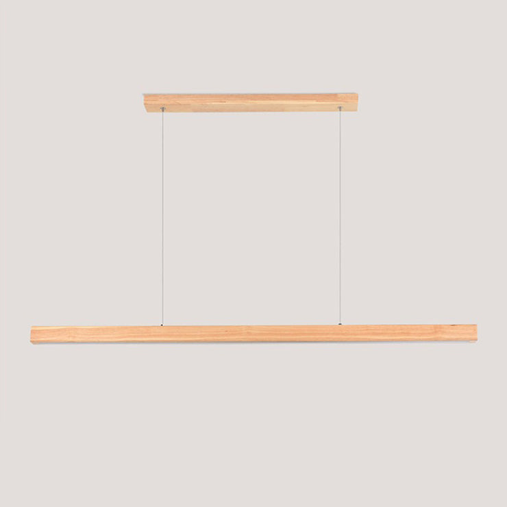 Zeitgenössische Nordic Gummi Holz Acryl Streifen LED Insel Licht Kronleuchter Für Esszimmer 