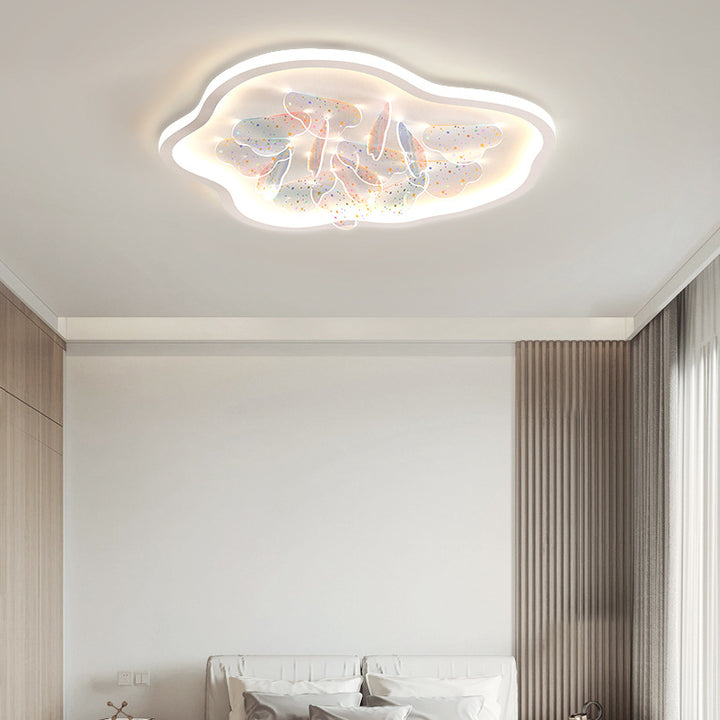 Zeitgenössische kreative Eisen Acryl Runde Wolke Stern Stück LED Unterputz Deckenleuchte für Wohnzimmer 