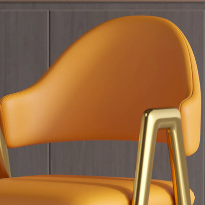 Silla de Comedor Contemporánea de Lujo Cuadrada Tapizada en Cuero con Respaldo y Reposabrazos para Comedor 