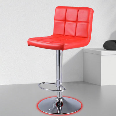 Tabouret de bar pivotant réglable en cuir carré simplicité contemporaine avec dossier et repose-pieds pour salle à manger 