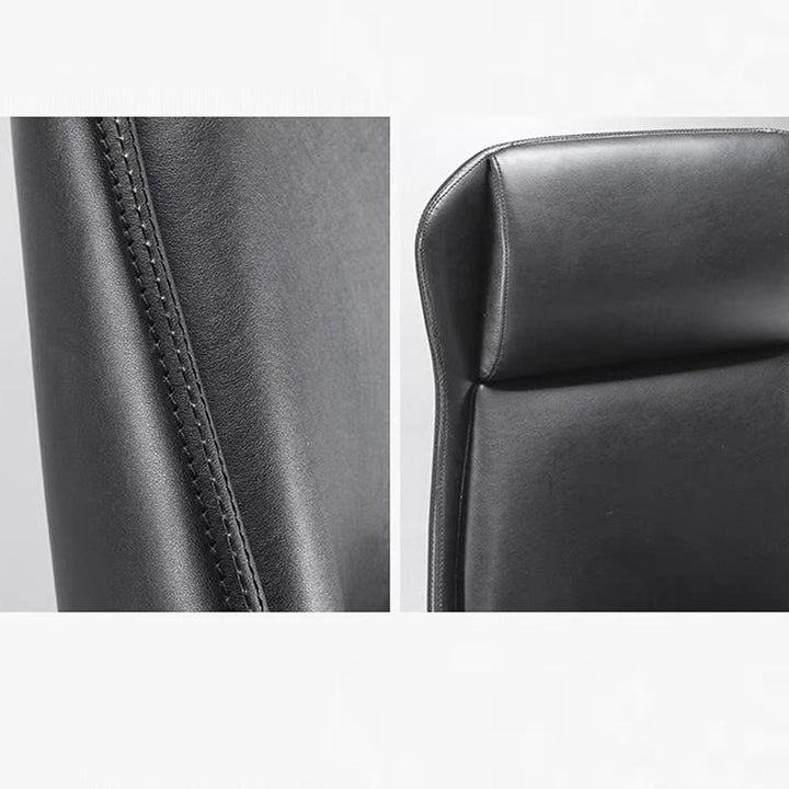 Chaise de bureau rectangulaire minimaliste moderne à dossier haut en PU et acier au carbone pour la maison 
