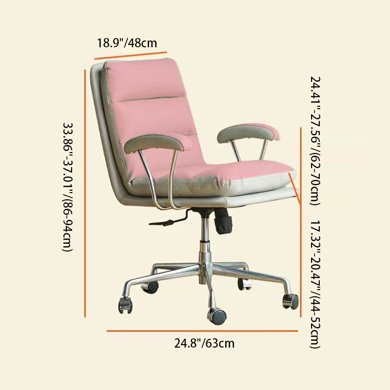 Moderner minimalistischer quadratischer Schreibtischstuhl mit Polsterung, Streifenmuster, Rückenlehne und Armlehnen aus Aluminiumlegierung, Sperrholz, Stahl und PU-Leder für Homeoffice 