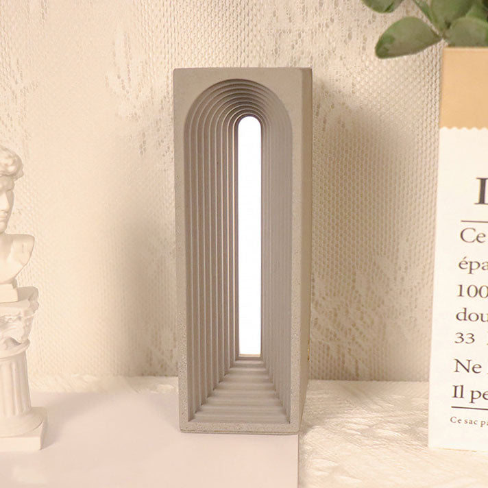 Moderne minimalistische rechteckige Zement-USB-LED-Tischlampe 