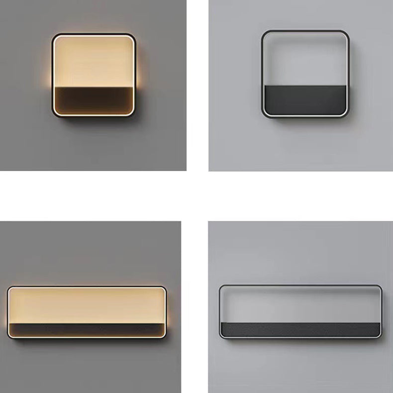 Aplique de pared LED impermeable para exterior con marco geométrico cuadrado de aluminio y acero inoxidable, estilo minimalista moderno, para jardín 