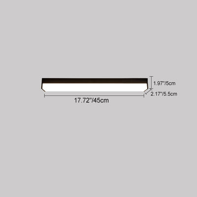 Plafonnier LED en aluminium PC rectangulaire long minimaliste moderne pour patio extérieur 