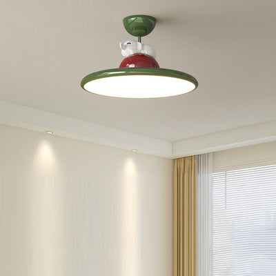 Zeitgenössische kreative Cartoon Panda Elefant Eisen Acryl LED Semi-Flush Mount Deckenleuchte für Schlafzimmer 