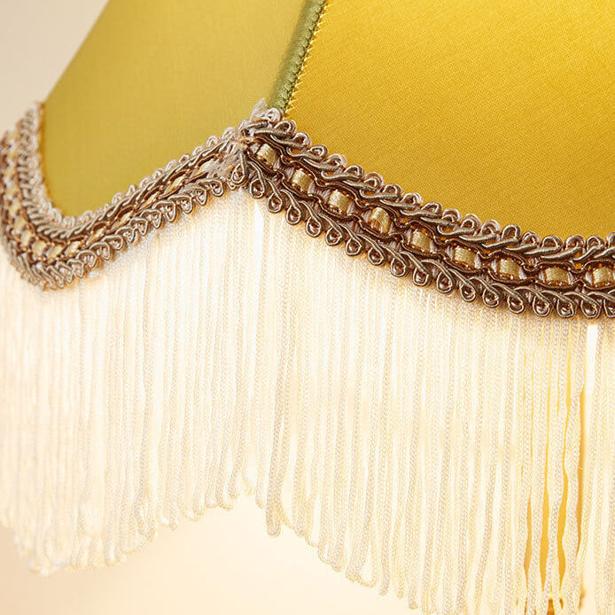 Lampe de Table à 1 Lumière avec Franges en Tissu de Luxe Moderne 