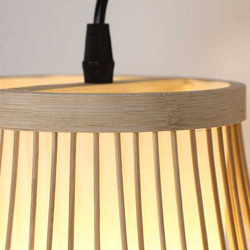 Traditionelle chinesische Weberei Bambuskäfig Form 1-Licht Wandleuchte für Wohnzimmer 