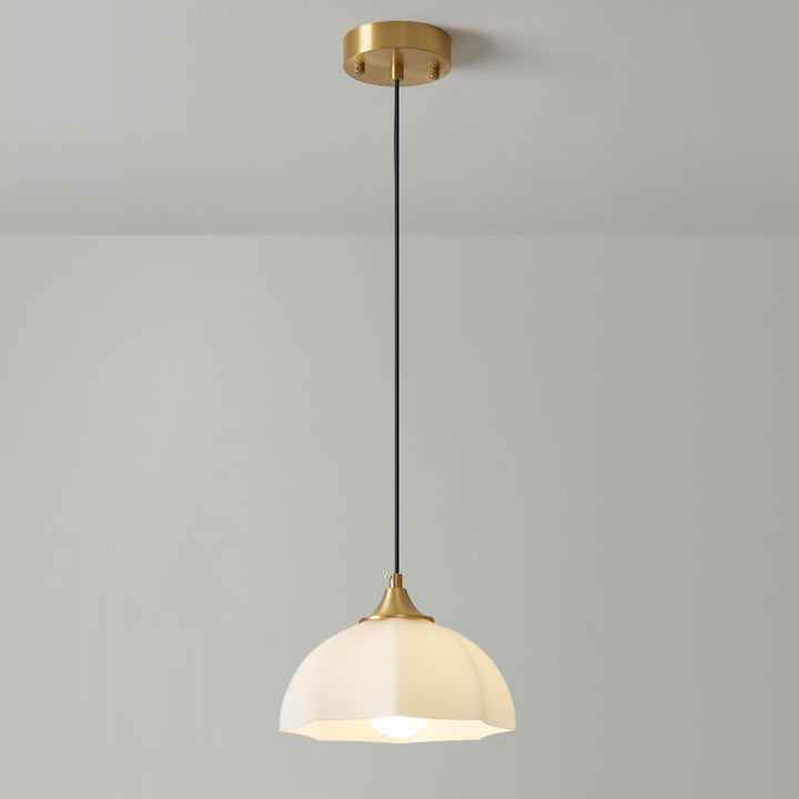 Zeitgenössischer skandinavischer Blumen-Kronleuchter aus Messing und Glas mit 1/3 Lichtern für das Esszimmer 