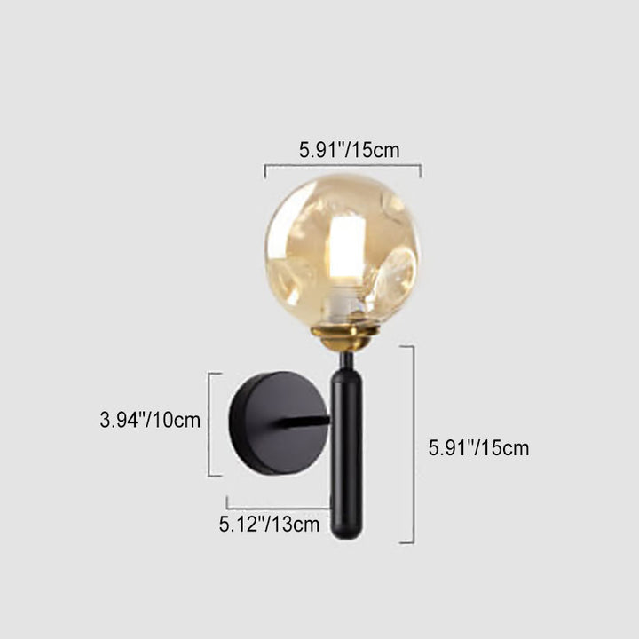 Lámpara Aplique de Pared Moderno Simple de Lujo Ligero con Esfera de Vidrio de 1 Luz 
