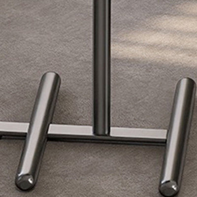 Table d'appoint ronde moderne minimaliste en cuir et acier inoxydable pour salon 