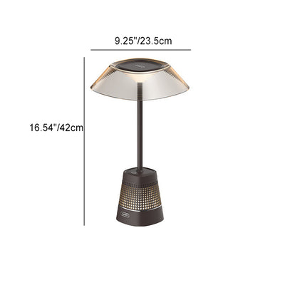 مصباح طاولة LED هندسي من المعدن ABS بتصميم بسيط وحديث لجانب السرير 