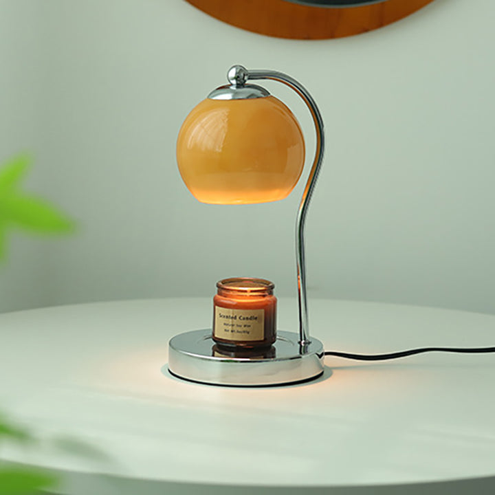 Lampe de table moderne minimaliste en verre et fer à une lumière avec effet de cire fondue pour chambre 