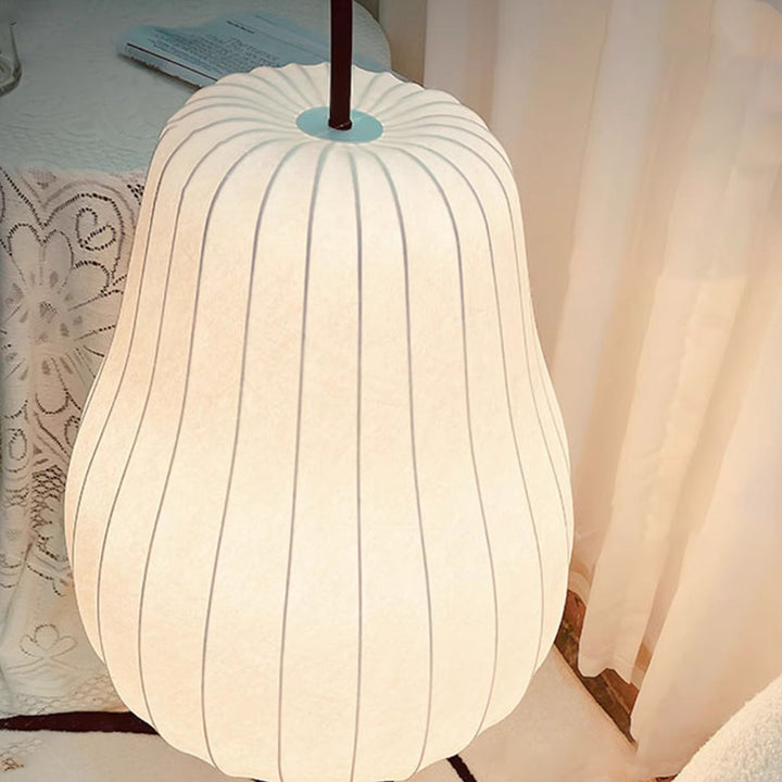 Lampe de sol traditionnelle japonaise en forme de poire elliptique en fer avec 1 lumière pour chambre 