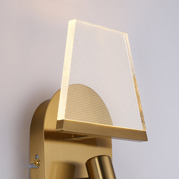 Applique Murale LED en Fer Acrylique Ovale Trapézoïdale Minimaliste Moderne pour Salon 