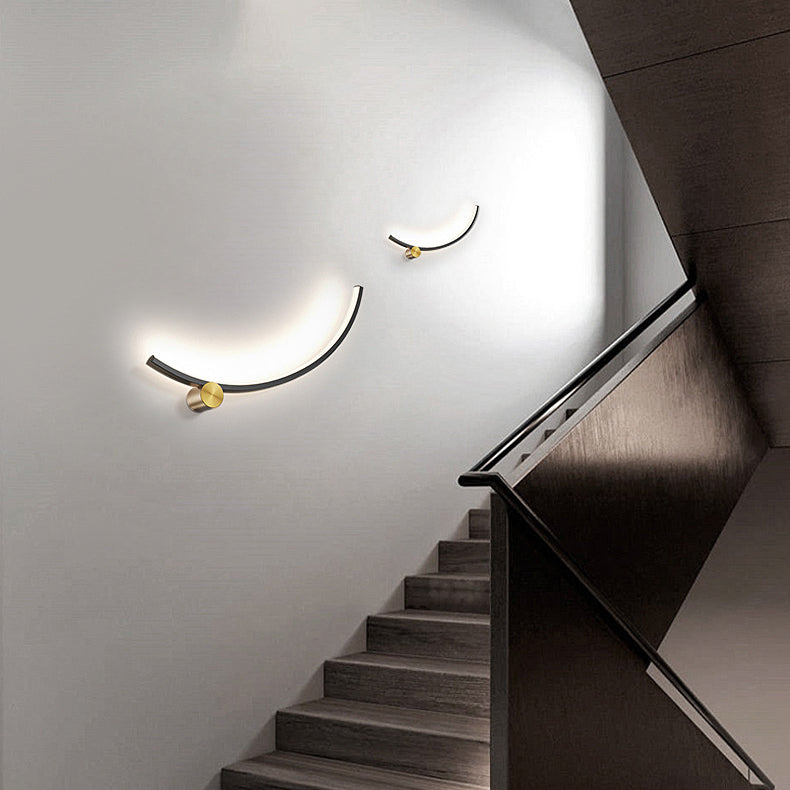 Moderne minimalistische Arc Aluminium Streifen Acryl LED Wandleuchte Lampe für Wohnzimmer 