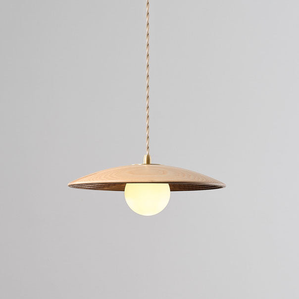 Modern Minimalist Log Long Line Circular 1-Light Pendant Light