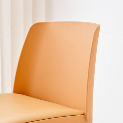 Tabouret de bar carré minimaliste moderne en cuir PU avec dossier et repose-pieds en métal PP pour salle à manger 