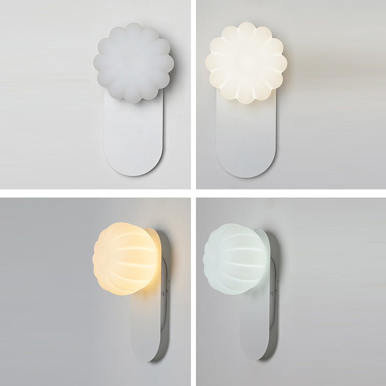 Moderne Einfachheit PE Kürbis Form Eisen 1-Licht Wandleuchte Lampe für Schlafzimmer 