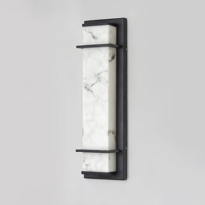 Contemporary Industrial Imitation Marble Resin Lampshade Column LED Outdoor Waterproof Wall Sconce Lamp For Garden