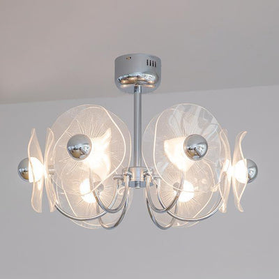 Zeitgenössischer Luxus-Lotus-Acryl-Aluminium-LED-Kronleuchter für Wohnzimmer 