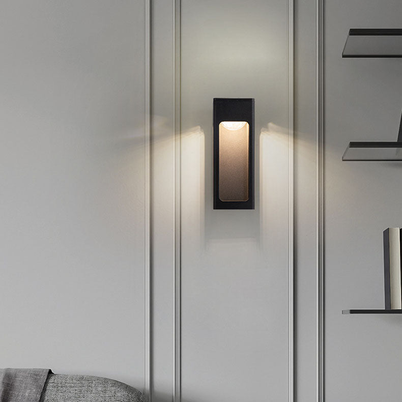 Applique Murale Moderne Minimaliste Étanche en Aluminium Rectangulaire à LED pour Patio Extérieur 