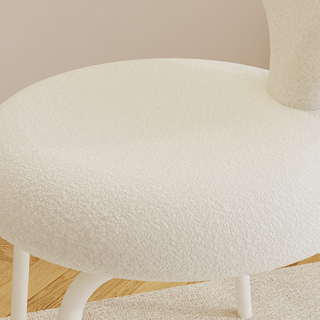 Taburete giratorio de tocador contemporáneo de diseño creativo con forma de nube, tapizado en tela sherpa, con respaldo para dormitorio 