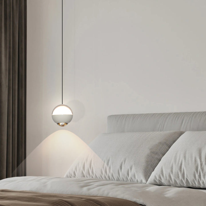Moderne Einfachheit Ball Aluminium Acrylglas LED Pendelleuchte Liftable Für Nachttisch 