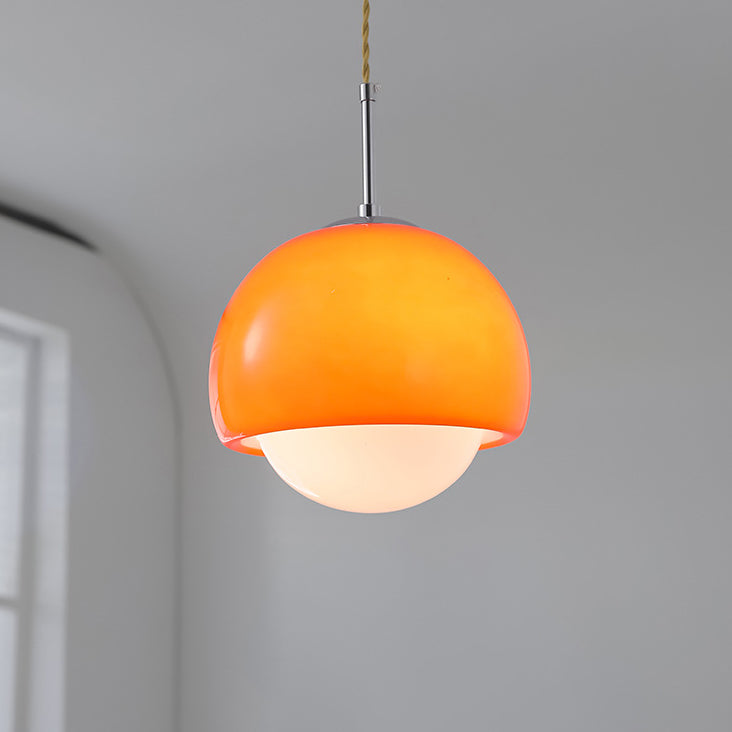 Moderne minimalistische runde Kugel Glas Eisen 1-Licht Pendelleuchte für Wohnzimmer 