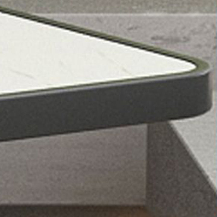 Table à manger moderne minimaliste en marbre et métal carré pour 4 places 