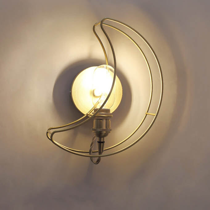 Moderne Mid-Century Mond Kupfer 1-Licht Wandleuchte für Wohnzimmer 