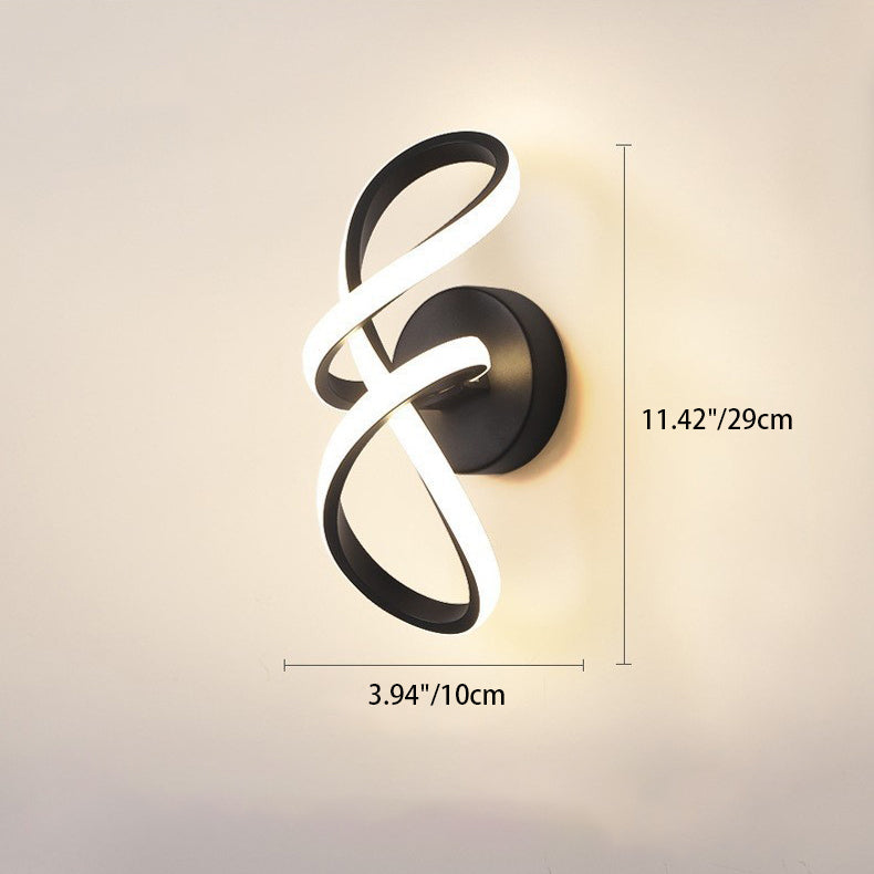 Moderne minimalistische Bogen Metall Acryl LED Wandleuchte Lampe für Wohnzimmer 