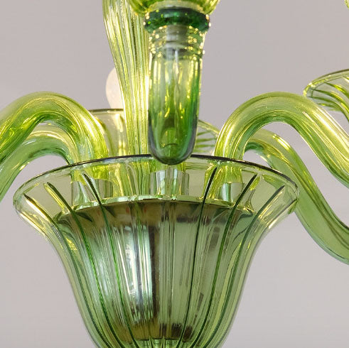 Diseño de candelabro de vidrio francés tradicional de hierro con 6 luces para sala de estar 