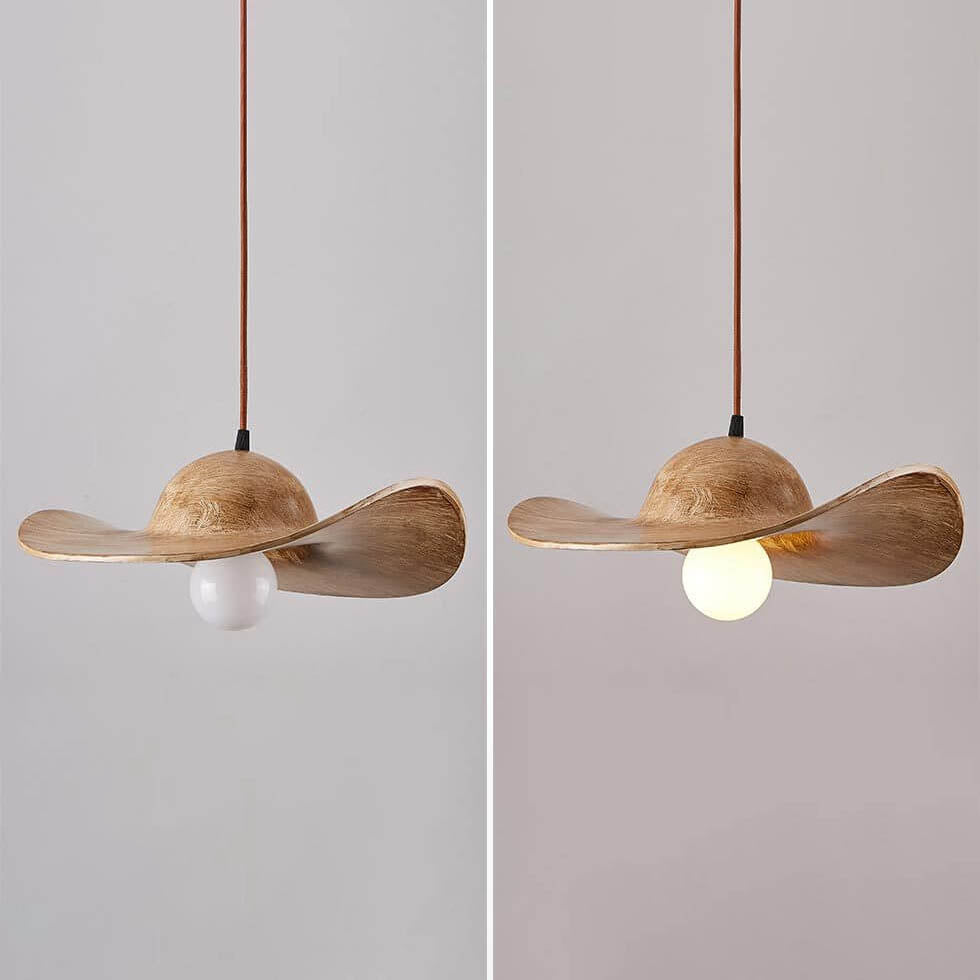 Contemporary Nordic Hat Design Resin 1-Light Pendant Light For Living Room