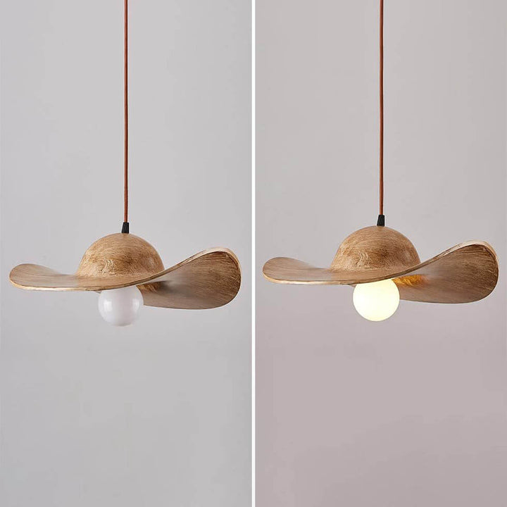 Contemporary Nordic Hat Design Resin 1-Light Pendant Light For Living Room