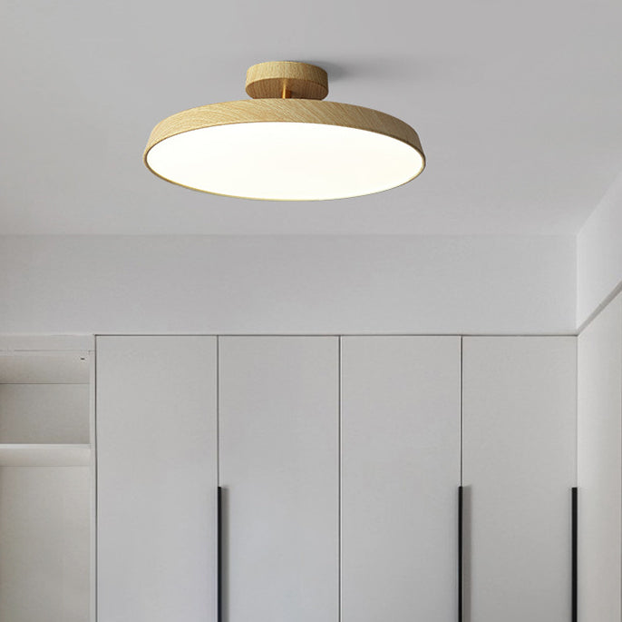 Moderne minimalistische runde Hardware Acryl LED Semi-Flush Mount Deckenleuchte für Wohnzimmer 