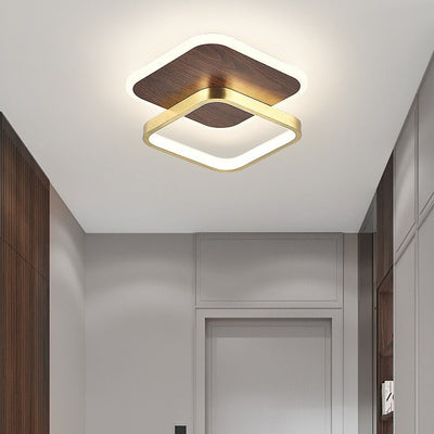 Lumière de Plafond Semi-Encastrée LED Carrée Circulaire en Aluminium Minimaliste Moderne 