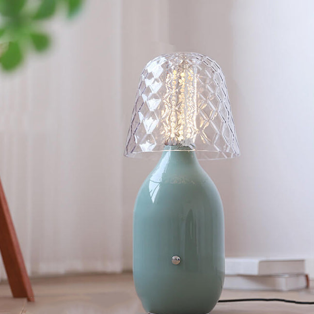 Nordic Vintage Candy Glass Iron Base LED Touch Table Lamp