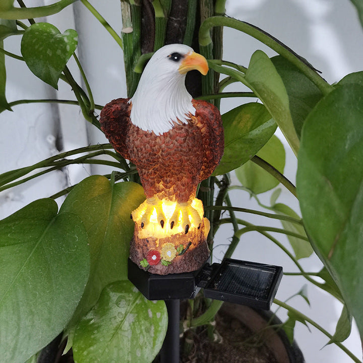 Iluminación exterior LED de águila de resina plástica impermeable solar de arte moderno Deco para jardín 