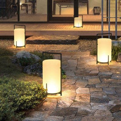 Modern Simplicity Cylinder Stainless Steel Glass LED Outdoor Light For Garden
