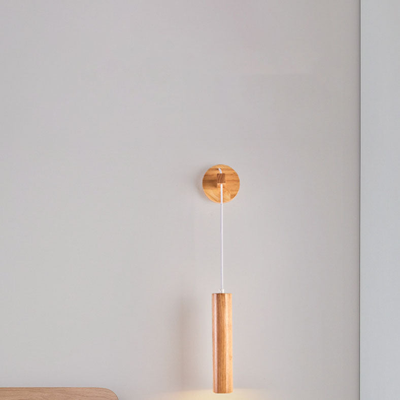 Nordic Modern Minimalist Long Strip Rubber Wood LED Wall Sconce Lamp