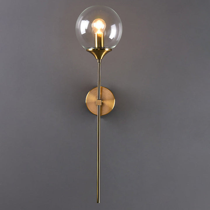 Applique murale contemporaine en fer rond avec verre à 1 lumière pour salon 