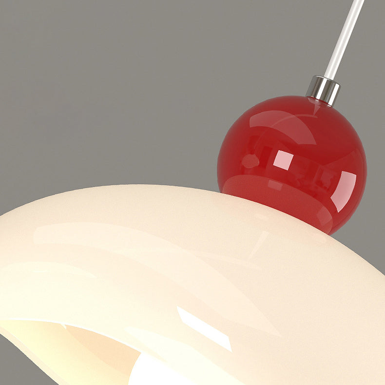 Zeitgenössischer nordischer Kirschglas-Eisen-3-Licht-Insel-Kronleuchter für Wohnzimmer 