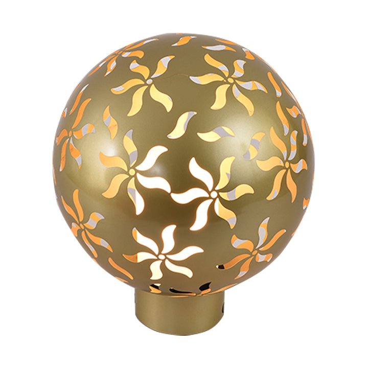 Lumière de paysage de pelouse contemporaine industrielle solaire en acier inoxydable sculpté en forme de sphère à 1 lumière pour patio extérieur 